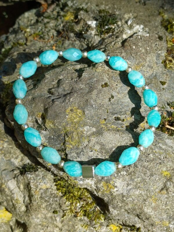 Bracelet en Amazonite et perles d'argent