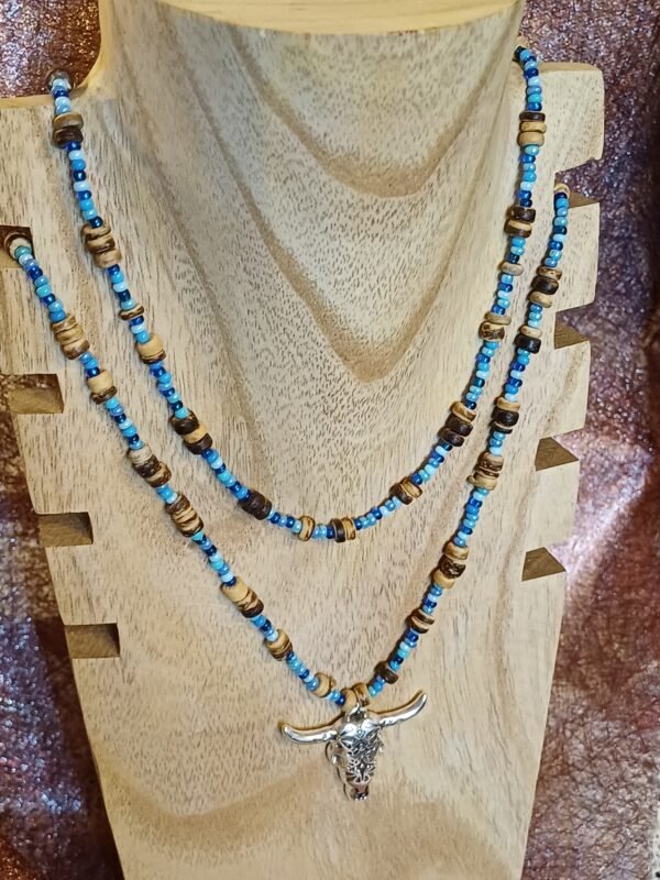 Colliers Perles de verre et bois