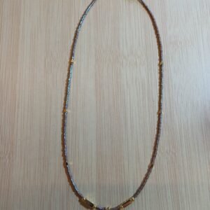 Ras de cou en perles de Miyuki marron glacé
