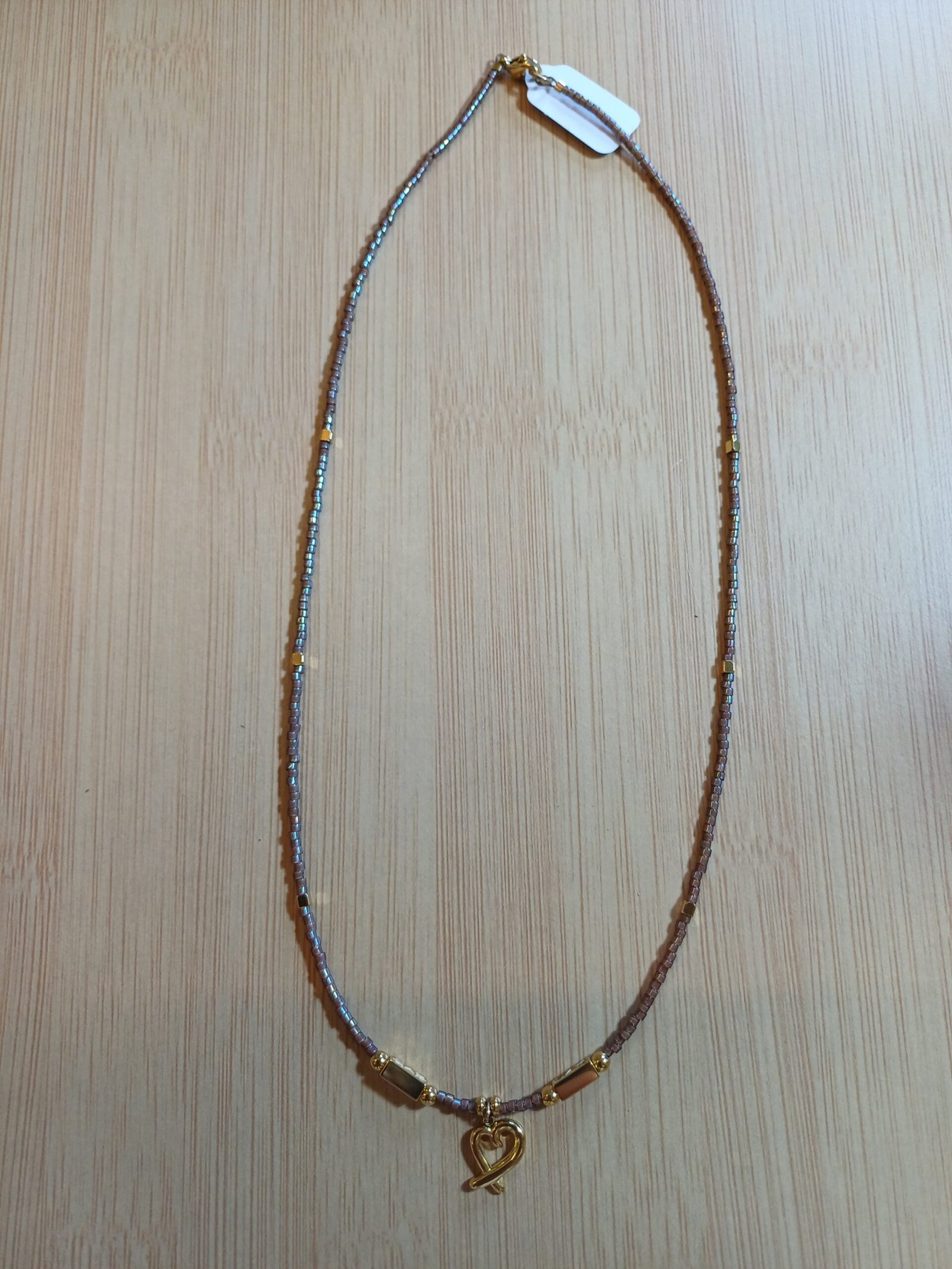 Ras de cou en perles de Miyuki marron glacé